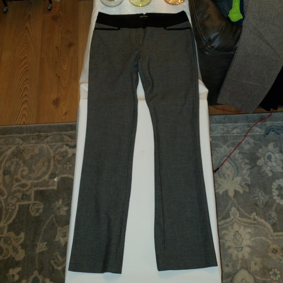 EXPRESS Columnist pant gray and black Size 4R - Picture 1 of 8